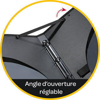 L'angle d'ouverture des porte-partitions Vocalyz grâce à une lanière repositionnable et amovible 