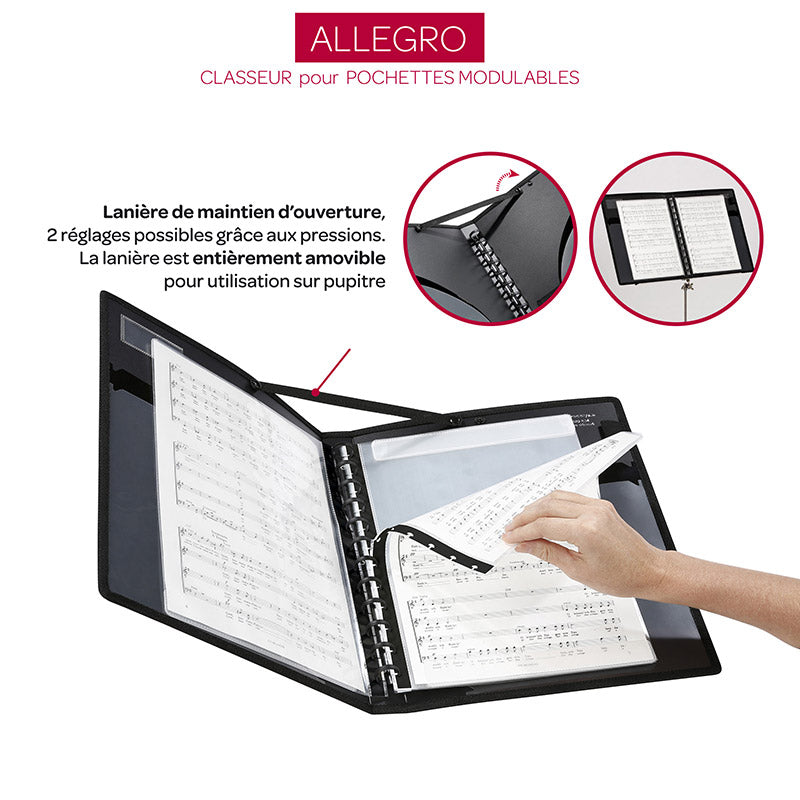 Classeur porte-partitions ALLEGRO pour pochettes repositionnables GEOD –  VOCALYZ